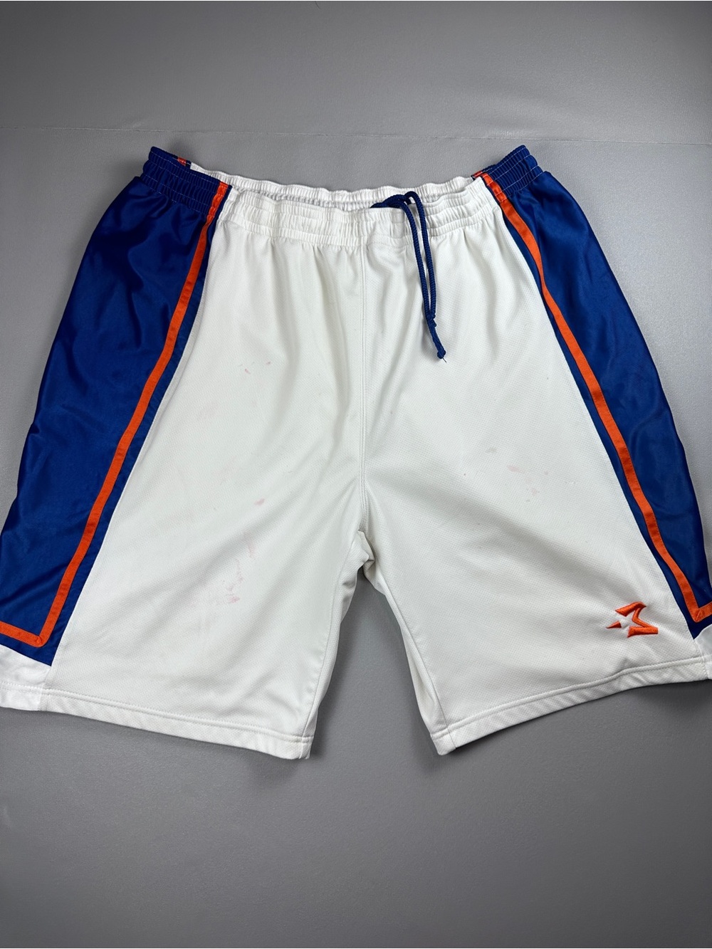 Starburst by Stephon Marbury men’s basketball shorts white blue orange